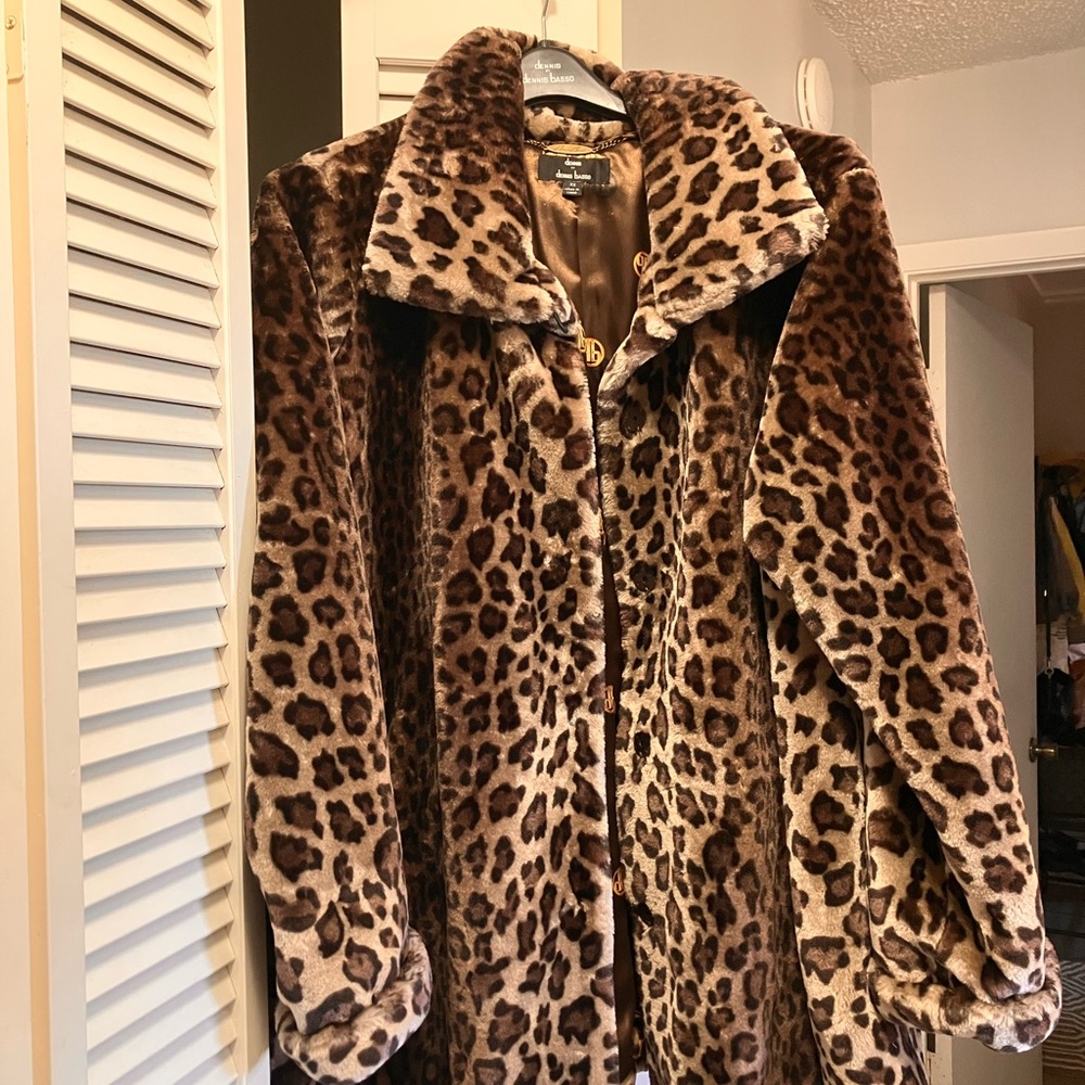 Dennis Basso Animal Print Teddy Jacket